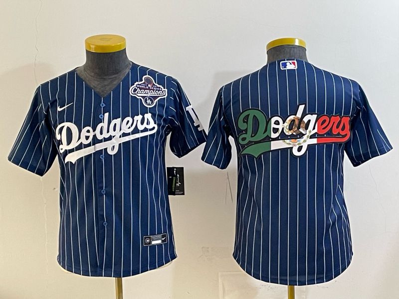 Youth Los Angeles Dodgers Blank Blue Stripe Game 2026 Nike MLB Jersey style 09->youth mlb jersey->Youth Jersey